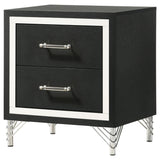 Lucia Black 2-Drawer Nightstand from Coaster - Luna Furniture