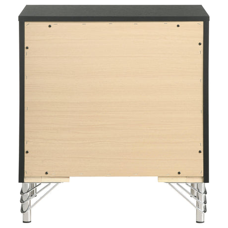 Lucia Black 2-Drawer Nightstand from Coaster - Luna Furniture