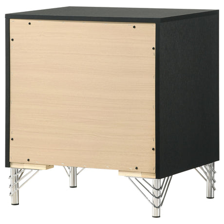Lucia Black 2-Drawer Nightstand from Coaster - Luna Furniture