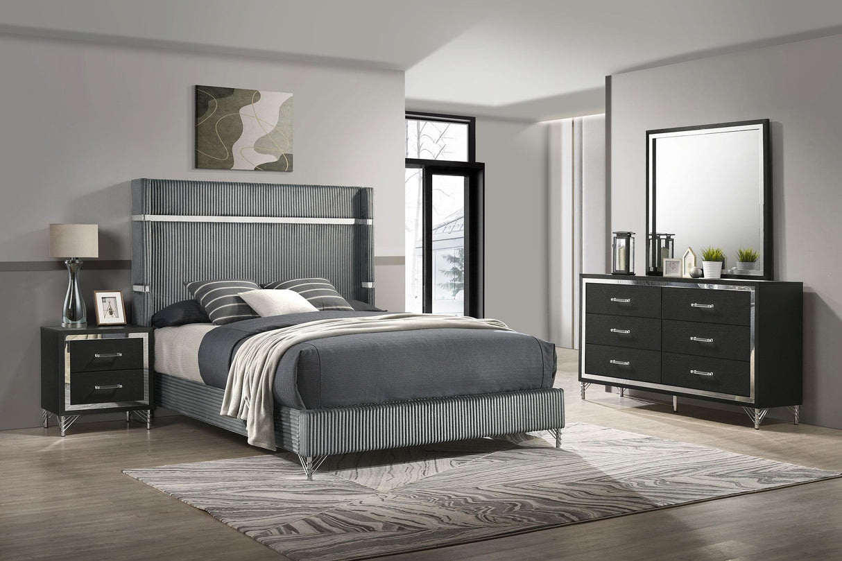 Lucia Gray and Black Bedroom Set from Coaster - Luna Furniture