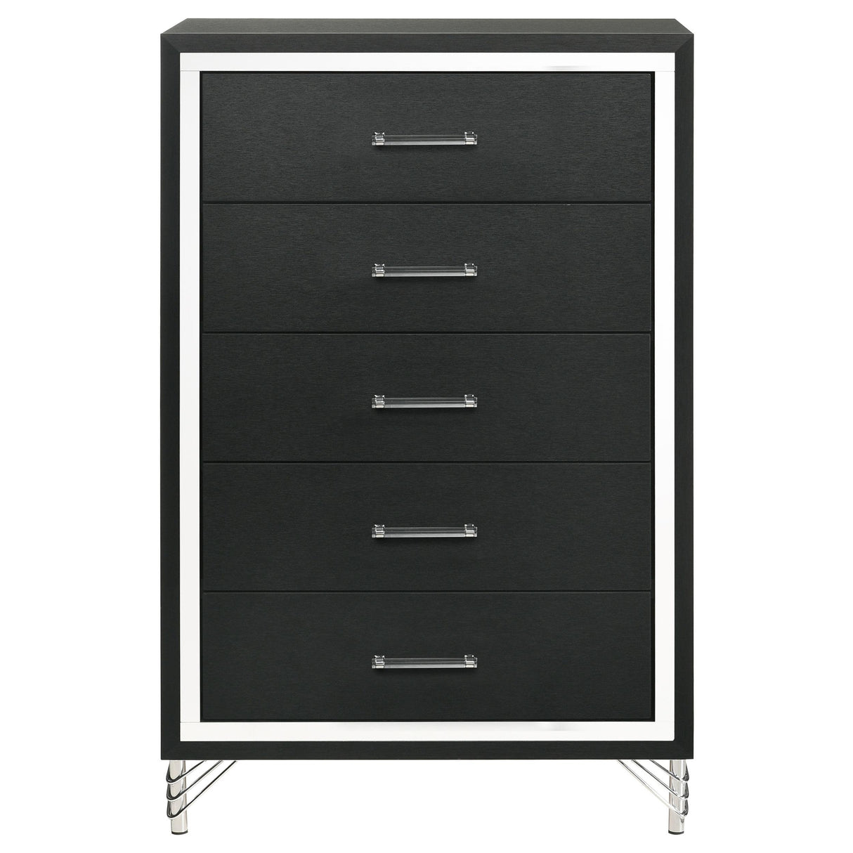 Lucia Black 5-Drawer Bedroom Chest from Coaster - Luna Furniture