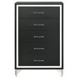 Lucia Black 5-Drawer Bedroom Chest from Coaster - Luna Furniture