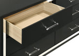 Lucia Black 6-Drawer Dresser and Mirror from Coaster - Luna Furniture