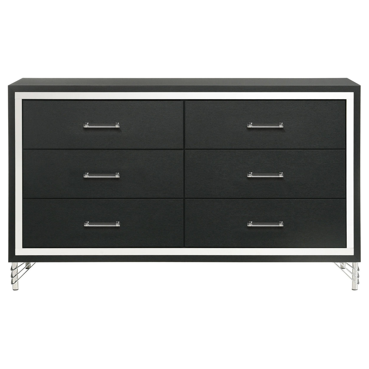 Lucia Black 6-Drawer Dresser from Coaster - Luna Furniture