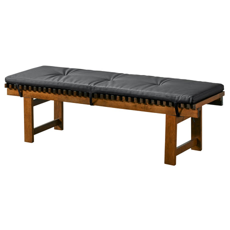 Lucia Black Vegan Leather Bench from Midinmod - Luna Furniture