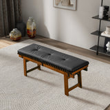 Lucia Black Vegan Leather Bench from Midinmod - Luna Furniture