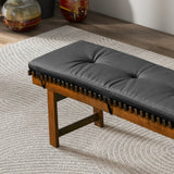 Lucia Black Vegan Leather Bench from Midinmod - Luna Furniture
