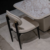 Luciano Cream and Gold Dining Set from Luna Luxury - Luna Furniture