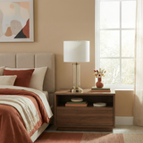 Luna Brushed Nickel Table Lamp with On/Off Switch Clear Glass Body Metal Base from Ashcroft Furniture - Luna Furniture