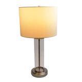 Luna Brushed Nickel Table Lamp with On/Off Switch Clear Glass Body Metal Base from Midinmod - Luna Furniture