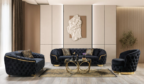 Lupino Black Velvet Chair from Nova Furniture - Luna Furniture