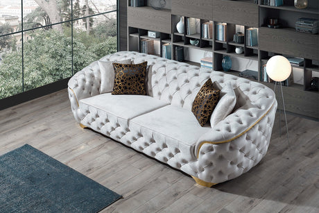 Lupino Ivory Velvet Sofa from Nova Furniture - Luna Furniture