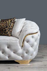 Lupino Ivory Velvet Sofa from Nova Furniture - Luna Furniture
