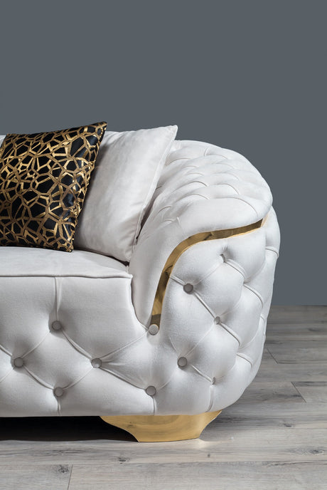 Lupino Ivory Velvet Sofa from Nova Furniture - Luna Furniture