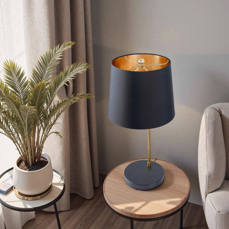 Lustrous Table Lamp - Black outer and Gold inner from Ashcroft Furniture - Luna Furniture