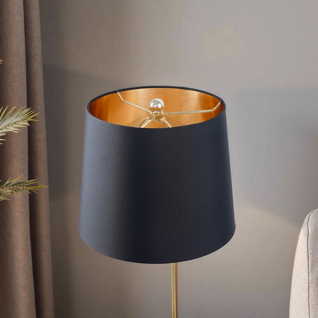 Lustrous Table Lamp - Black outer and Gold inner from Ashcroft Furniture - Luna Furniture