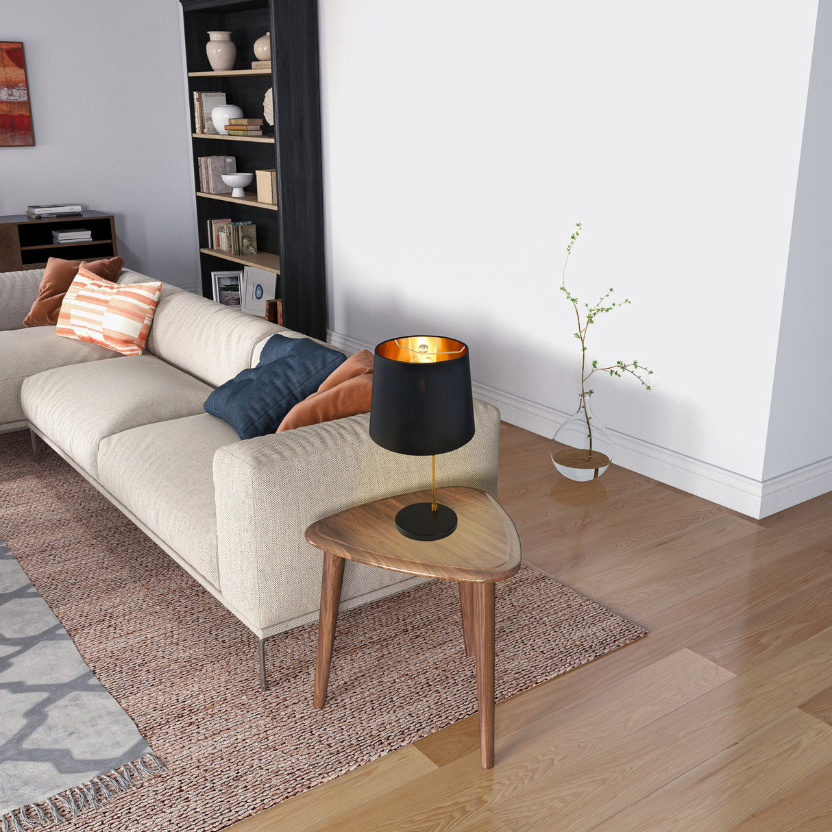 Lustrous Table Lamp - Black outer and Gold inner from Ashcroft Furniture - Luna Furniture