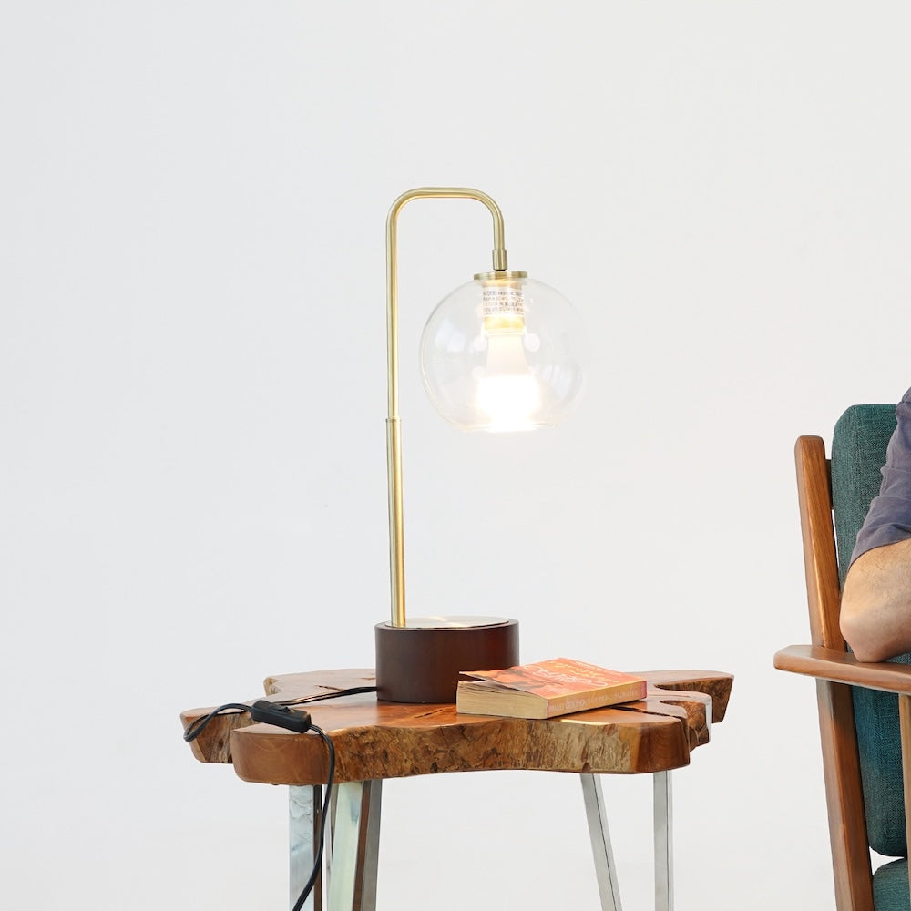 LuxeRay Simple Glass Globe Arched Table Lamp from Ashcroft Furniture - Luna Furniture