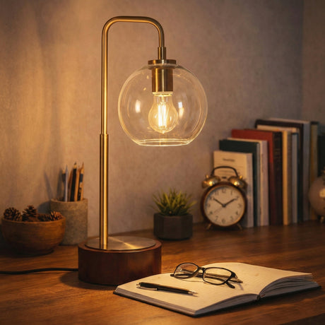 LuxeRay Simple Glass Globe Arched Table Lamp from Ashcroft Furniture - Luna Furniture