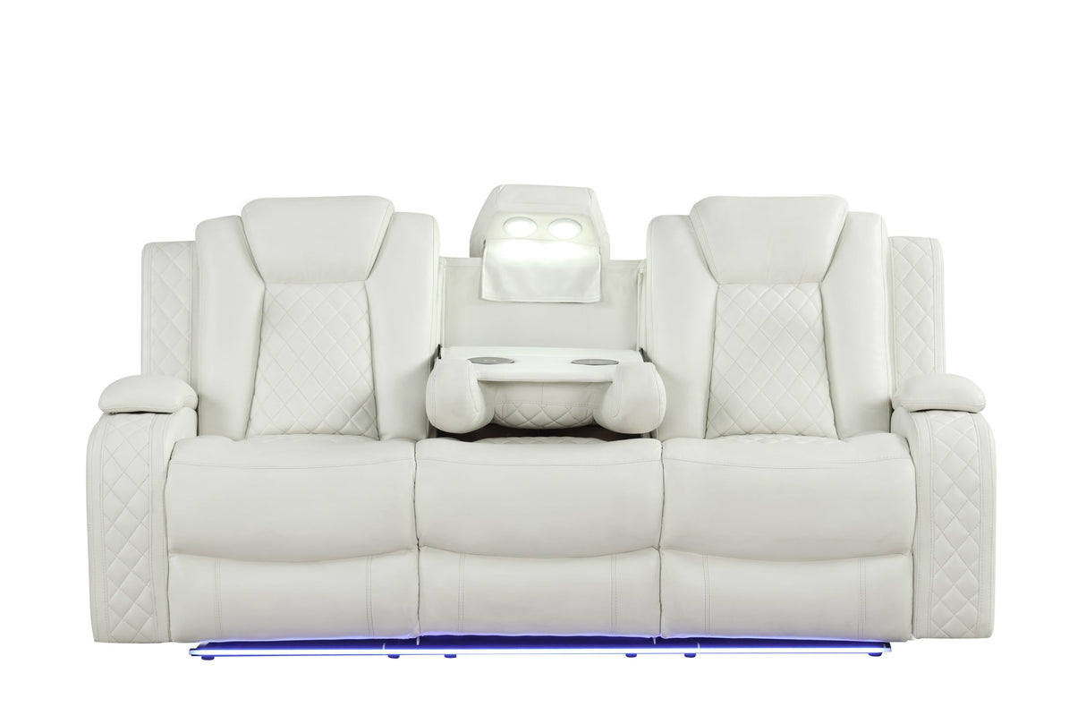 Luz White 3-Piece Reclining Set from Happy Homes - Luna Furniture