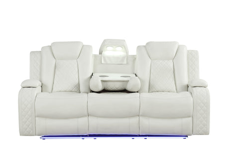 Luz White 3-Piece Reclining Set from Happy Homes - Luna Furniture