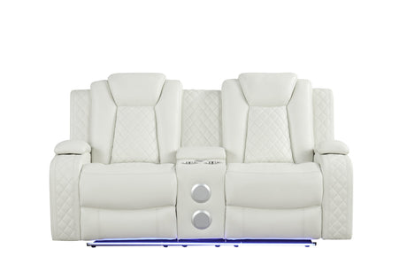 Luz White 3-Piece Reclining Set from Happy Homes - Luna Furniture