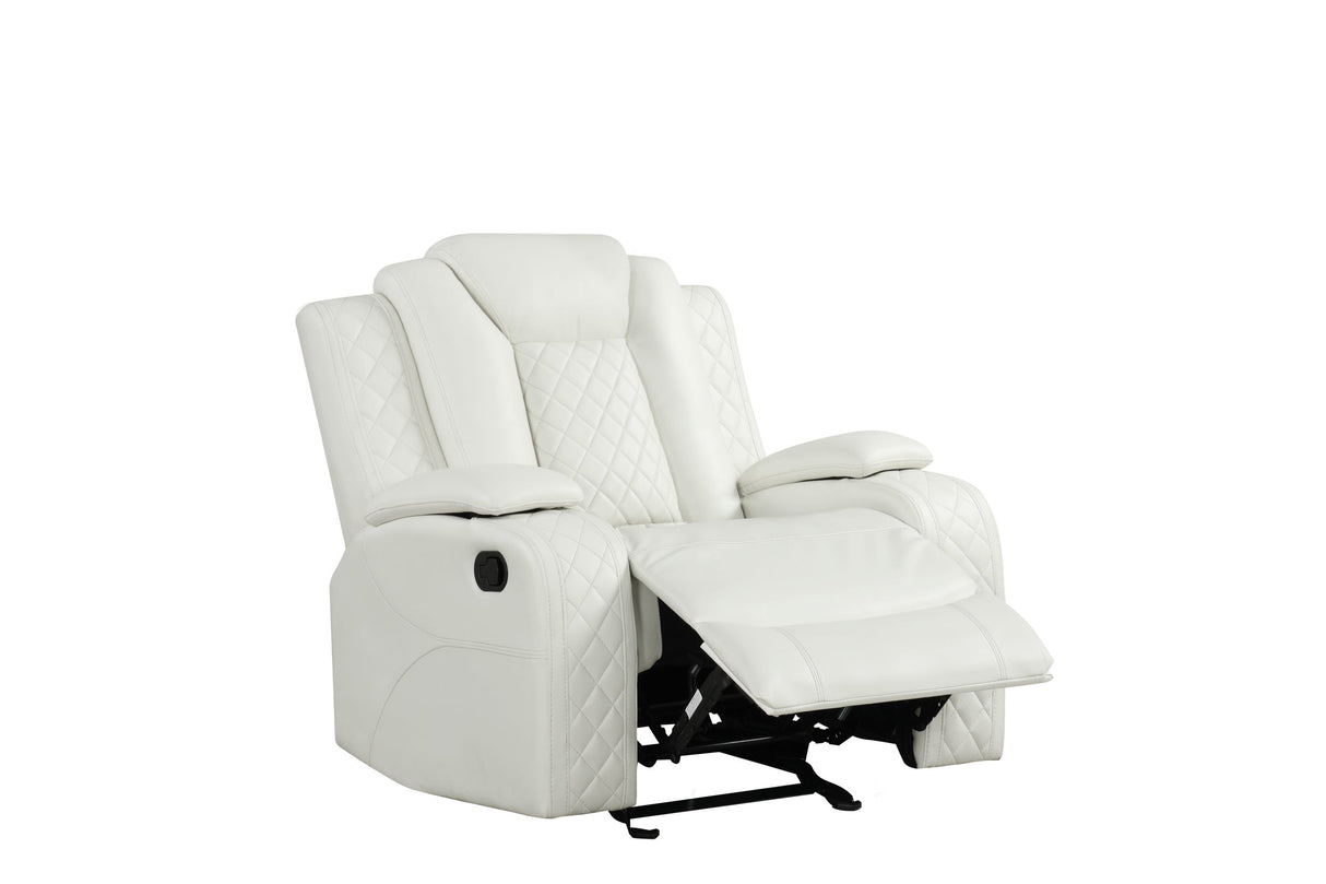 Luz White 3-Piece Reclining Set from Happy Homes - Luna Furniture