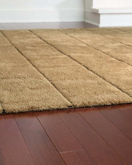 Luzmont Golden Brown Extra Large Rug from Ashley - Luna Furniture
