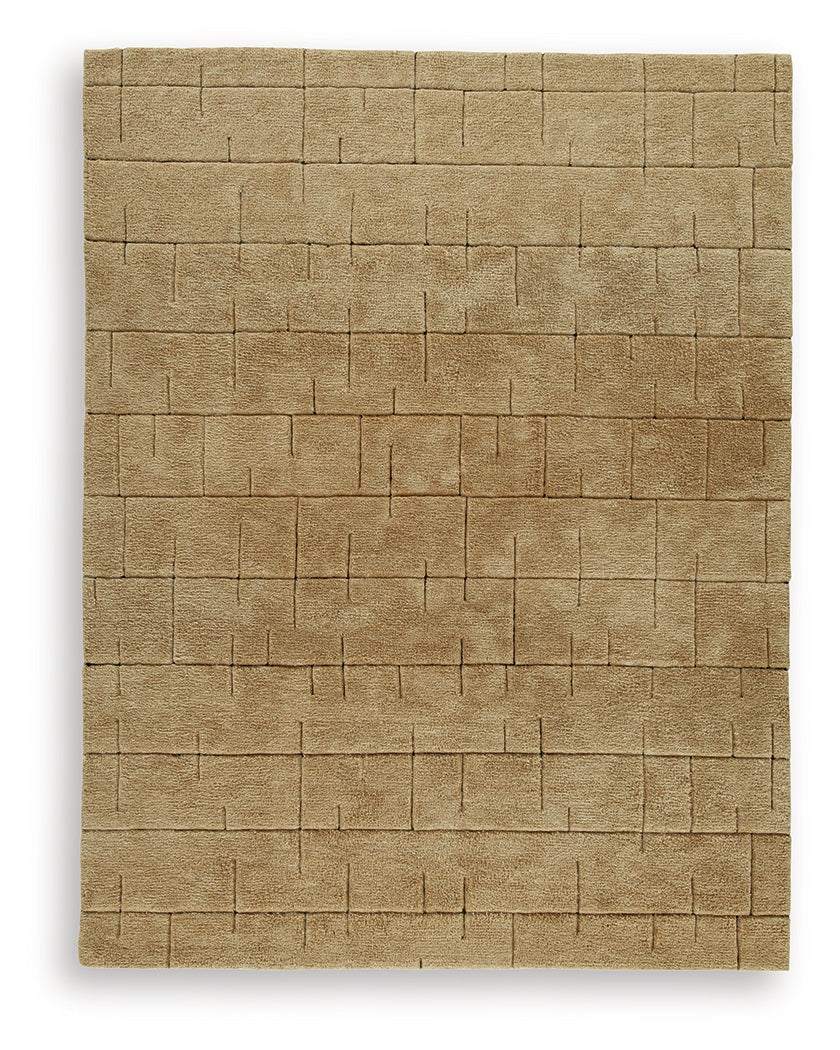 Luzmont Golden Brown Large Rug from Ashley - Luna Furniture