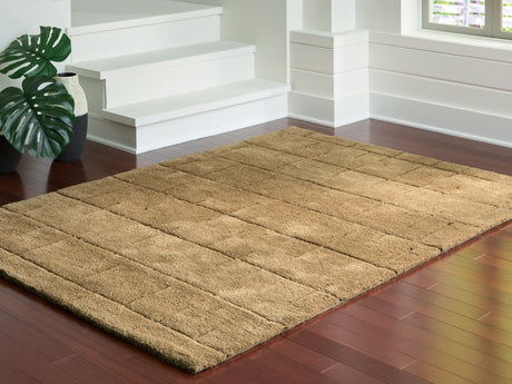 Luzmont Golden Brown Medium Rug from Ashley Furniture - Luna Furniture