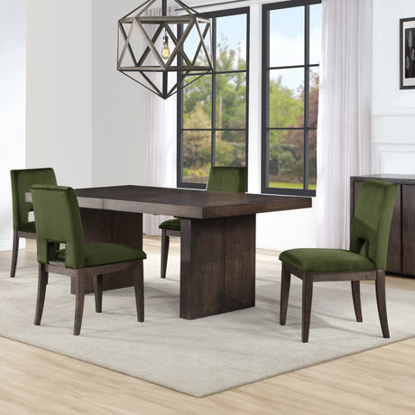 Evan Walnut/Green 5-Piece 78-96-inch Dining Room Set from Steve Silver - Luna Furniture