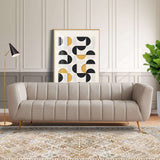 LaMattina Gray Genuine Leather Channel Tufted Sofa from Ashcroft Furniture - Luna Furniture