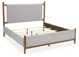 Lyncott California King Upholstered Bed with 2 Nightstands in Brown from Ashley - Luna Furniture