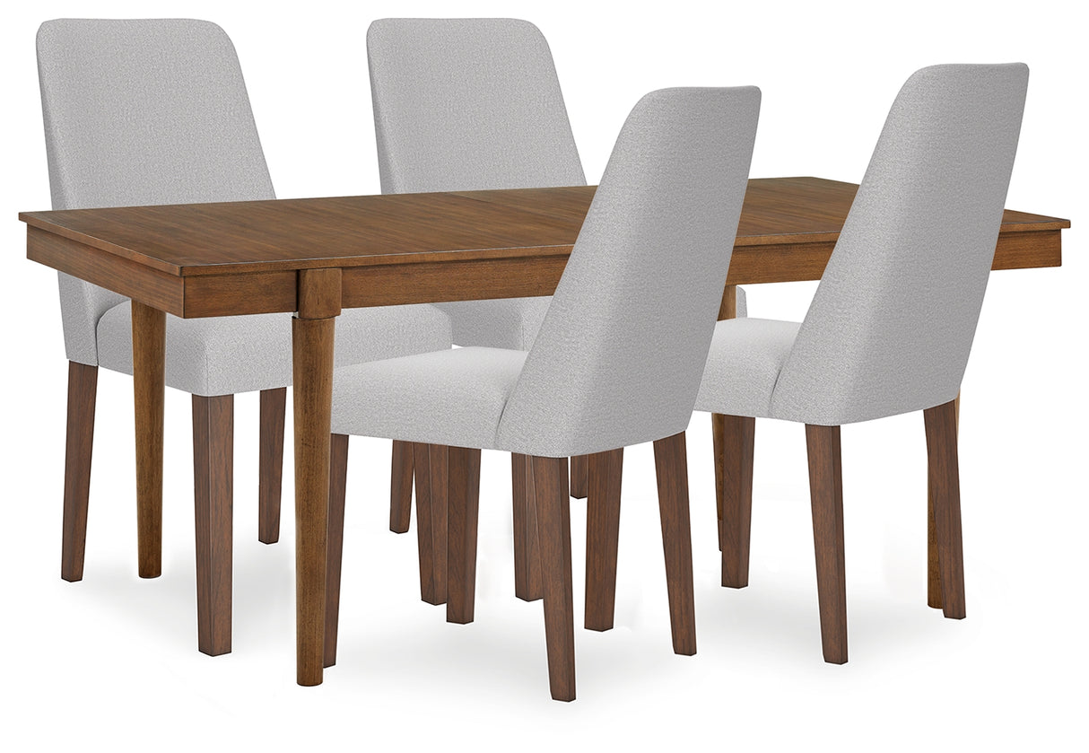 Lyncott Gray/Brown Extension Dining Table and 4 Chairs from Ashley Furniture - Luna Furniture