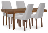 Lyncott Gray/Brown Extension Dining Table and 4 Chairs from Ashley Furniture - Luna Furniture