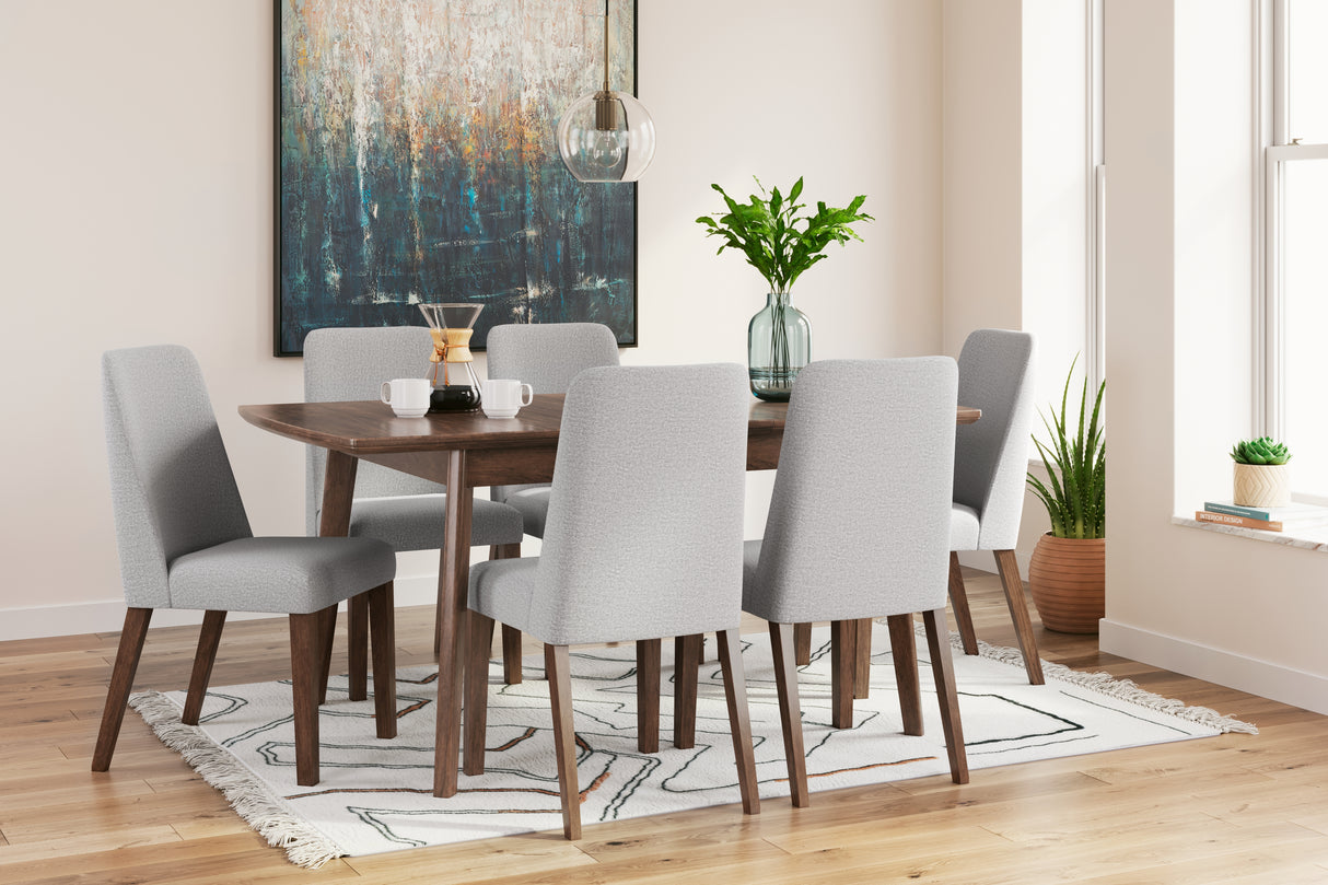 Lyncott Gray/Brown Extension Dining Table and 6 Chairs from Ashley Furniture - Luna Furniture