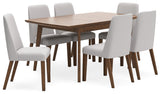 Lyncott Gray/Brown Extension Dining Table and 6 Chairs from Ashley Furniture - Luna Furniture