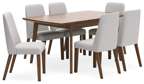 Lyncott Gray/Brown Extension Dining Table and 6 Chairs from Ashley Furniture - Luna Furniture