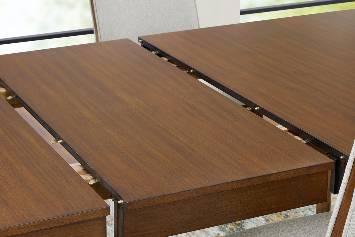 Lyncott Gray/Brown Extension Dining Table and 6 Chairs from Ashley Furniture - Luna Furniture