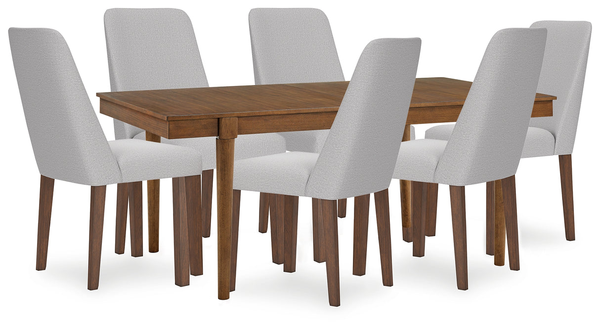 Lyncott Gray/Brown Extension Dining Table and 6 Chairs from Ashley Furniture - Luna Furniture