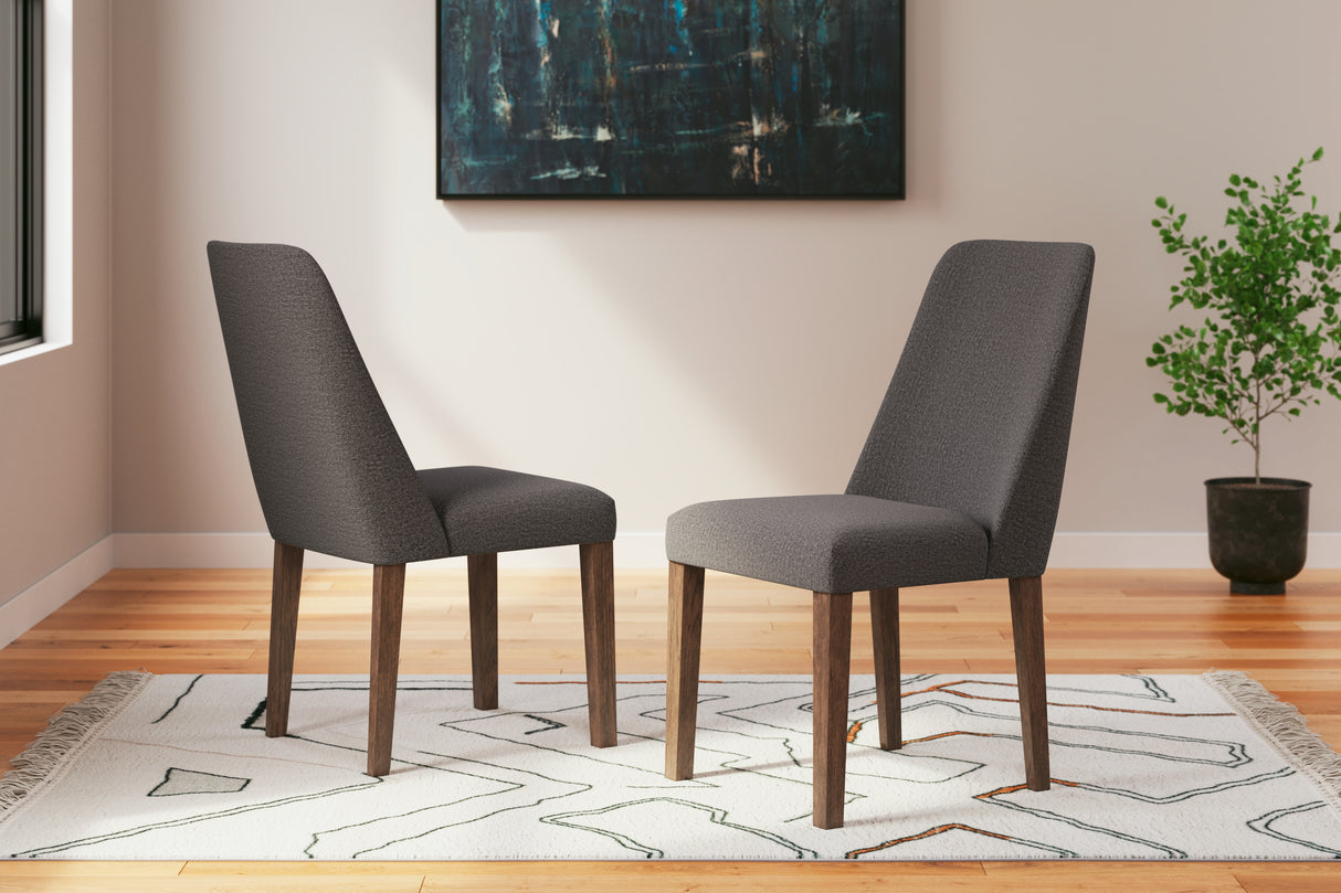 Lyncott Charcoal/Brown Extension Dining Table and 6 Chairs from Ashley Furniture - Luna Furniture