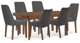 Lyncott Charcoal/Brown Extension Dining Table and 6 Chairs from Ashley Furniture - Luna Furniture