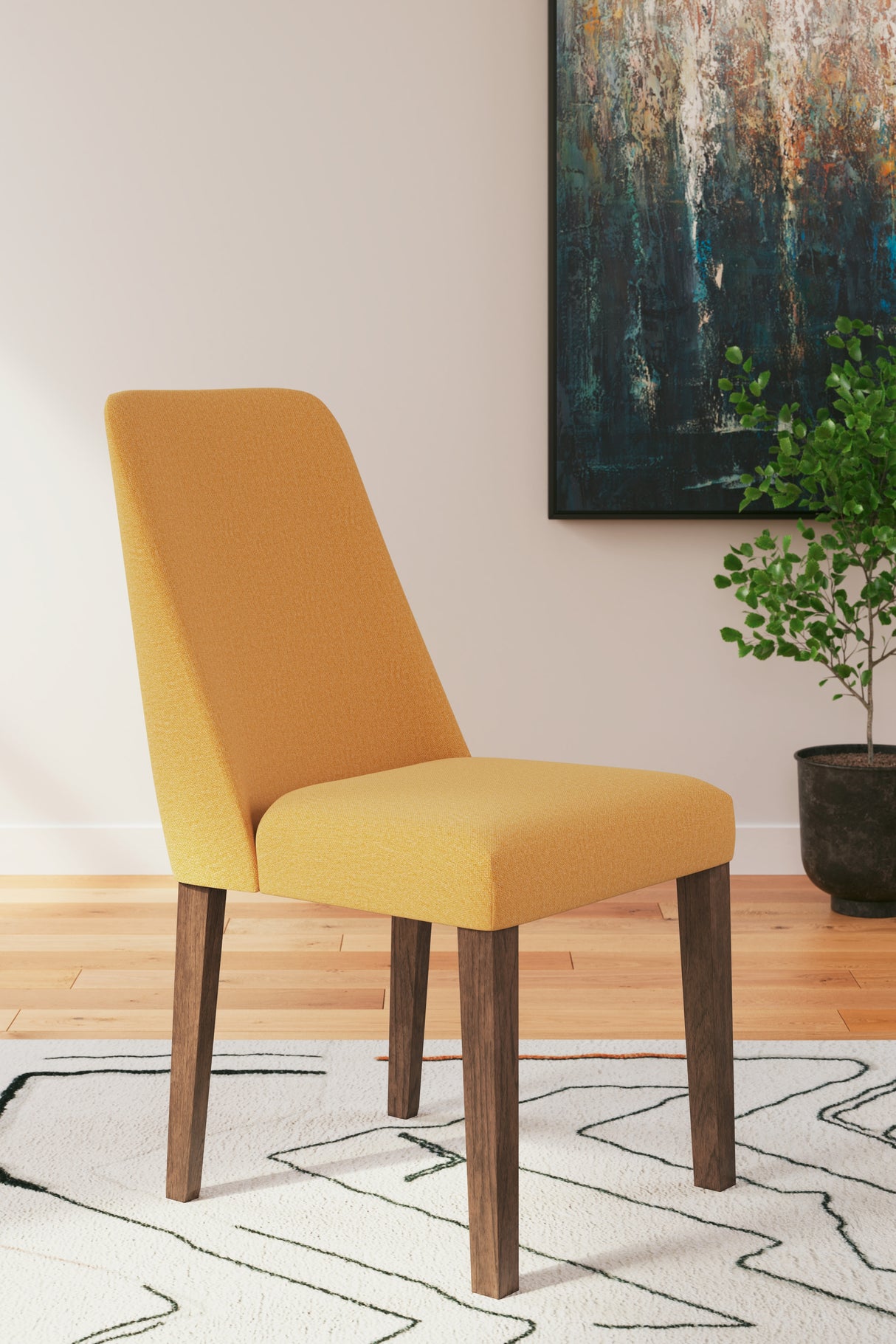 Extension Mustard/Brown Dining Table and 6 Chairs from Ashley - Luna Furniture