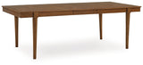 Extension Mustard/Brown Dining Table and 6 Chairs from Ashley - Luna Furniture