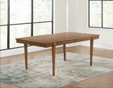 Extension Mustard/Brown Dining Table and 6 Chairs from Ashley - Luna Furniture