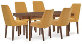 Extension Mustard/Brown Dining Table and 6 Chairs from Ashley - Luna Furniture