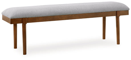 Lyncott Gray/Brown 59" Upholstered Dining Bench - D615-00