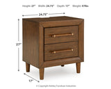 Lyncott Queen Upholstered Bed with Mirrored Dresser, Chest and Nightstand in Brown from Ashley - Luna Furniture