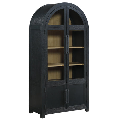 Magnolia Black Curio with Weathered Sand Interior from Steve Silver - Luna Furniture