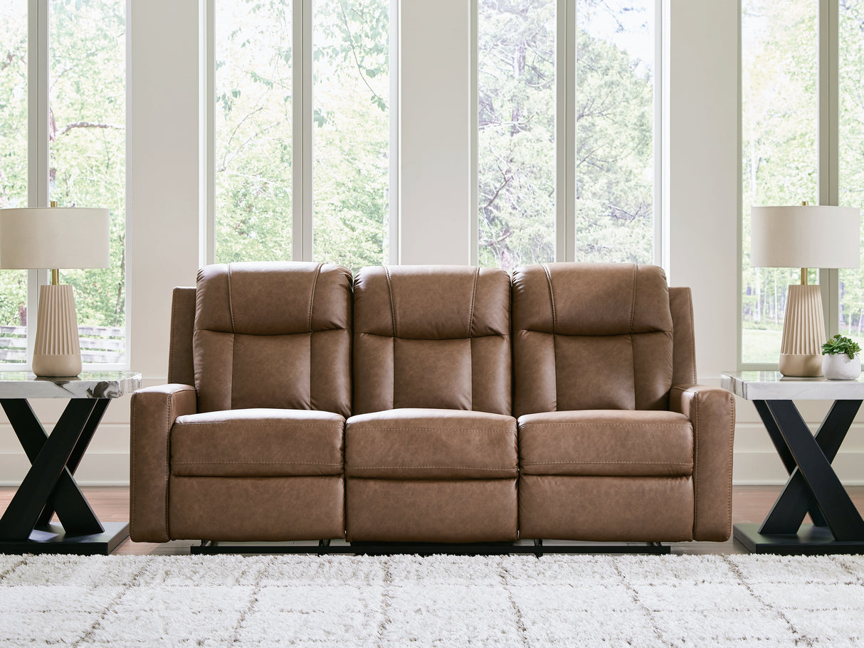 Mackmenville Caramel Reclining Sofa from Ashley Furniture - Luna Furniture